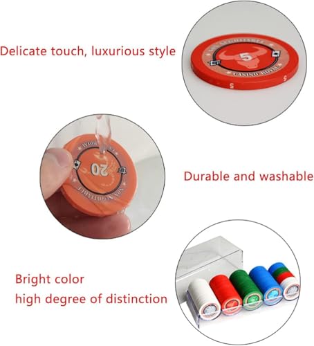 Monte Carlo Poker Chip Set, 25PCS Ceramic, $20 Denominations for Texas Hold'em & More