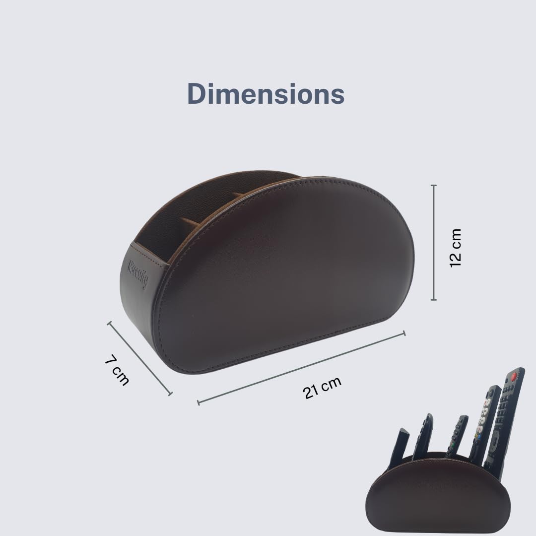 N3cessity Remote Control Holder/Desktop Organiser - Storage Caddy with 5 Compartments Fits Office Supplies, Makeup Brushes. (Brown) - Image 4