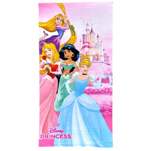 CARTOON Serviette de plage Princesses Disney Serviette de plage en microfibre pour enfants 140 x 70 cm