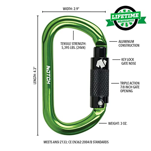 Image of Notch Rook Positioning Lanyard 10 ft. Sterling Tri-Tech Rope, Rook Swivel Pulley, 2 Notch Oval Carabiners, Rope Logic 8mm Black Beeline Eye 2 Eye 30 inch (35681)