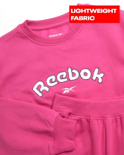 Reebok Girls' Sweatsuit - 2 Piece Performance Fleece Sweatshirt and Jogger Sweatpants - Active Set for Toddlers/Girls, 2T-6X2