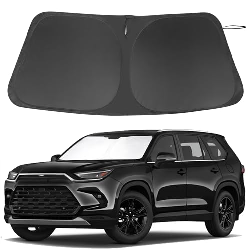 Image of Windshield Sun Shade Custom Fit for 2024 2025 2026 Toyota Grand Highlander Accessories Foldable Sunshade Sun Blocker Protect Car from Sun Rays & Heat Damage Keep Car Cooler