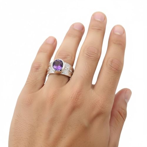 Image of 55Carat Choose Your Color Genuine Gemstone Sterling Silver Ring Band Vintage Handmade Jewelry Sizes 5-12