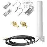 4G 5G Antenna LTE Signal Booster Outdoor, 2X2 MIMO 700-6000MHz, Up to 4.5 dBi Cellular External Antenna for 4G LTE 5G Router Modem, TS9 SMA CRC9 Adapter, Long Range Signal Reception