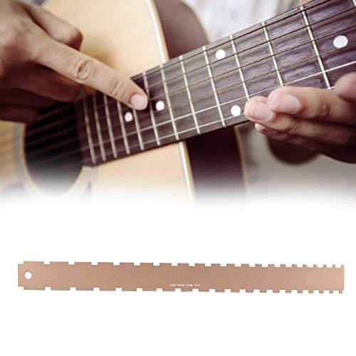 Régua de medição de baixo, régua de entalhe de pescoço de guitarra de metal, ferramenta de reparo de