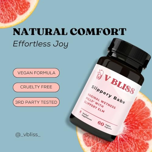 V Bliss Slippery Elm Bark, Oral Capsules | Fast-Acting Vaginal Wetness Supplement | Say Goodbye to Vaginal Dryness and Hello to Vaginal Moisture, Made in USA, 60ct - Thumbnail 5