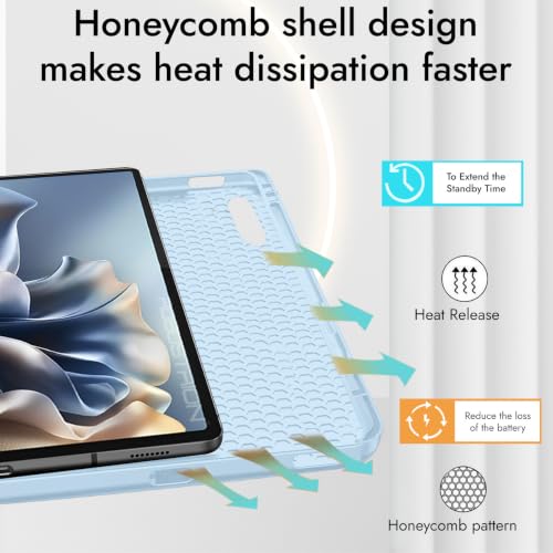 Image of Robustrion Case for Moto Pad 70 Pro 13 inch Cover Case with [Pencil Holder] [Soft Flexible Case] for Motorola Pad 70 Pro 13 inch Cover Case [Auto Sleep Wake Support] - Ocean Black