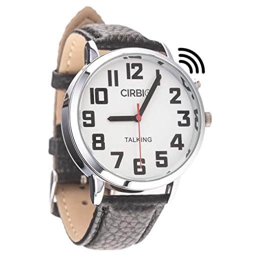 Cirbic Big Talking Watch with Jumbo Numbers for Visually impaired with North American Male Voice (Black)