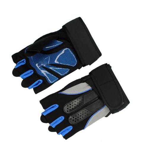 トレーニンググローブ 半指 ジム ワークアウト フィットネス ブルー 防滑 耐磨 手掌保? メンズ レディース 筋トレ ウェイトトレーニング クロスフィット 保護 コンパクト 軽量 通気性 快適 リストストラップ 器具 握力 補助