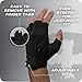 Power Gloves 3.0 - Durable Half Finger Weightlifting Gloves with Adjustable Wrist Closure, Breathable Leather Palm, Men's, Black, Large