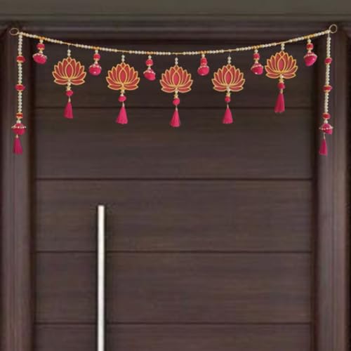 Pink Wooden Mdf Lotus Inches(Tl-14)Style Handmade Door Bandarwal ...