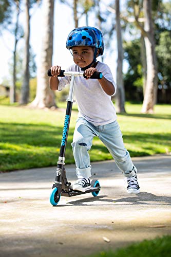Mongoose Trace Youth/Adult Kick Scooter Folding And Non-Folding Design, Regular, Lighted, And Air Filled Wheels, Multiple Colors, Black/Blue, 100Mm Wheels #TOP6