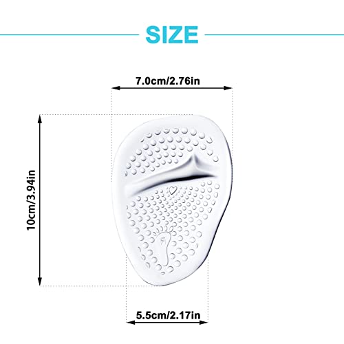 Fuyamp 3 Pairs Gel Insoles for High Heels - Metatarsal Pads, Foot Relief Cushions for Women's Shoes (Clear)