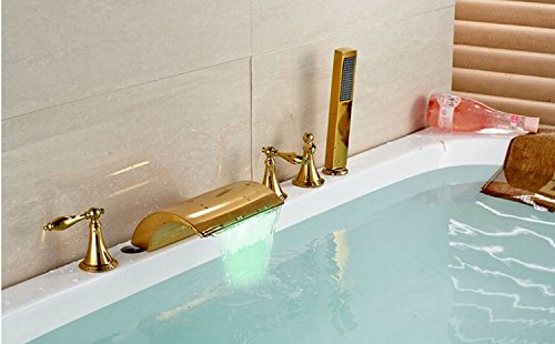 Mitigeur de baignoire LED Gowe or pour un bain relaxant lumineux