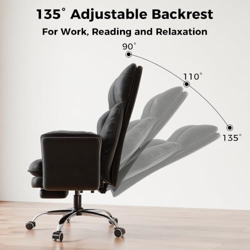 Image of Big and Tall Office Chair, Flip Armrests for Pets & Cross Legged Sitting