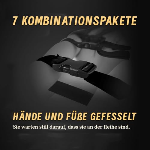YUZHO Fesseln sexspielzeug für paare Bondage seil Bondageset fessel set anfänger BDSM Bondage Set Schwarz 7 verstellbare Gurtbänder Fetisch Sexspielzeug Alternative Erotikspiele Paare spielzeug
