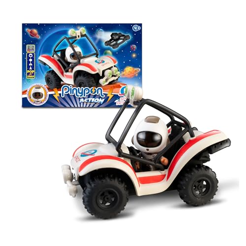 Pinypon Action - Mini Buggy Espacial, Coche Deportivo para Explorar el Espacio, 1 muñeco Astronauta y Accesorios de Juego, Juguete para niños y niñas Desde 4 años, Famosa (PNC54000)