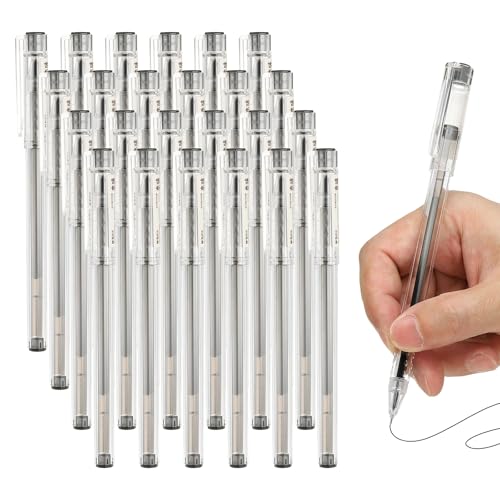 Bolígrafos de gel PATIKIL 0.5mm, pack de 24 tinta azul retráctil miniatura 1