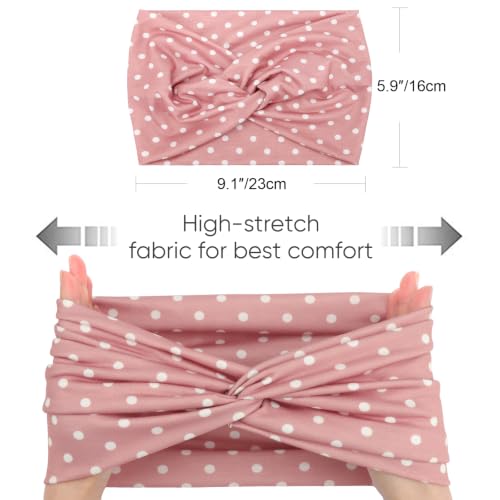 Image of DRESHOW 8 Pack Headbands for Women Yoga Knotted Headbands Elastic Criss Cross Hair Accessories Sports Head Wrap Non Slip
