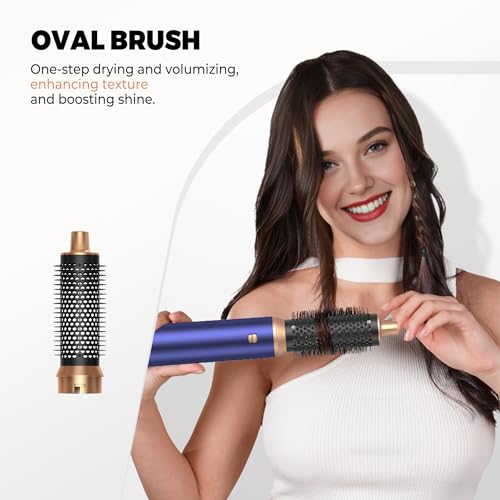 Image of 5 in ONE Hair Dryer Brush, Blow Dryer Brush Air Curling Iron, Hot Air Brush Round Brush Blow Dryer, 1.25 in Left&Right Hair Styler 100-120V