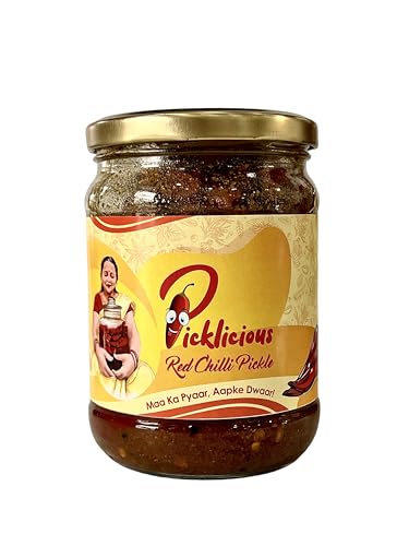 Picklicious Homemade Red Chilli Pickle- Lal Mirch ka Achar | Homemade Stuffed Chilli Pickles | No Added Preservatives, No Artificial Flavours | Traditional Recipe | 100% Natural, 500 gram in Glass Jar (B0D1CL3P92) Amazon Price History, Amazon Price Tracker