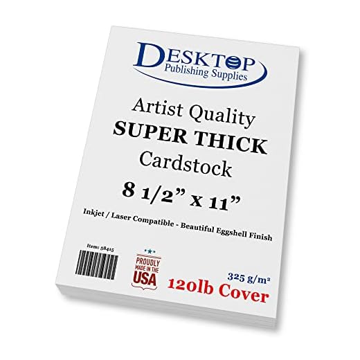 White 8.5" x 11" Cardstock - Blank SUPER Thick Paper - 100 Sheets - Artist Drawing Quality Eggshell Finish - Heavy Weight 120lb Cover Card Stock for Inkjet & Laser Printer