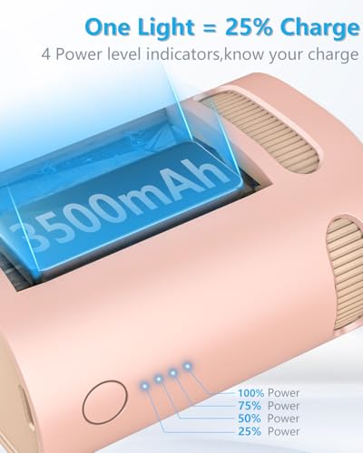 Belt Fan Clip On Waist Portable Cooling Fan-Tiny Silent Personal Fans Chargable Battery Powered,Coolclip Body Fans Under Clothes Inside Shirt Hip Back,Hot Flash Neck Cooler for Adults Child Pink