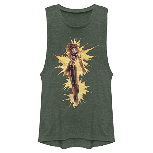 Chemise Marvel on Fire pour femme en coton léger noir