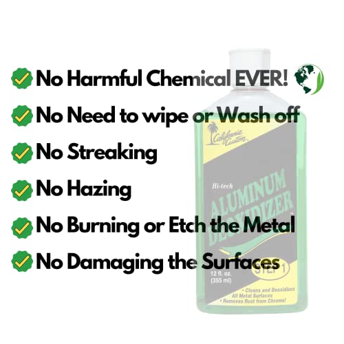 California Custom Products – Purple Metal Polish + Aluminum Deoxidizer Kit, No Silicone, Body Shop Safe, Great For Aluminum, Brass, Copper, Chrome, Silver, Stainless And Gold, Made In The Usa #TOP3