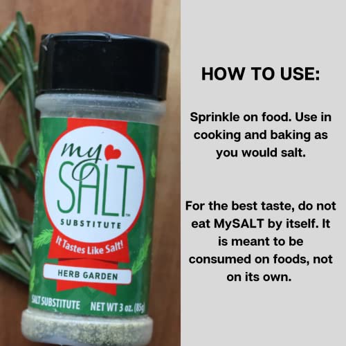 Image of MySALT Herb Garden - Sodium-Free Herb Seasoning with Fresh Garden Flavor - For Chicken, Veggies & Everyday Meals - 3 oz Shaker