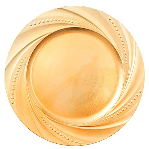 USA Party Flower Spirale Kunststoff Platzteller, 12 Stück (33 Zoll) (Gold) Cover