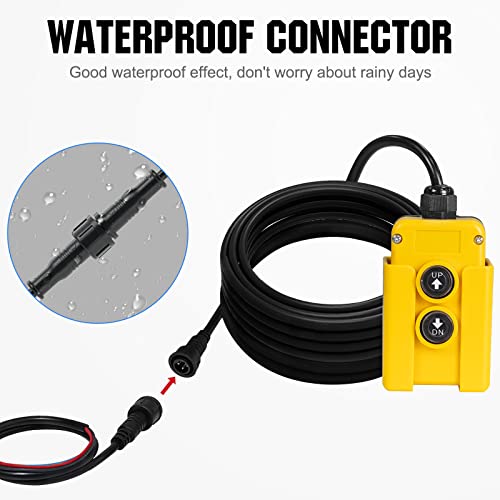 Image of ECO-WORTHY 3 Wire Dump Trailer Remote Control Switch DC 12V for Single Acting Hydraulic Pump Power Unit with 15FT Cable Lift Truck Dump