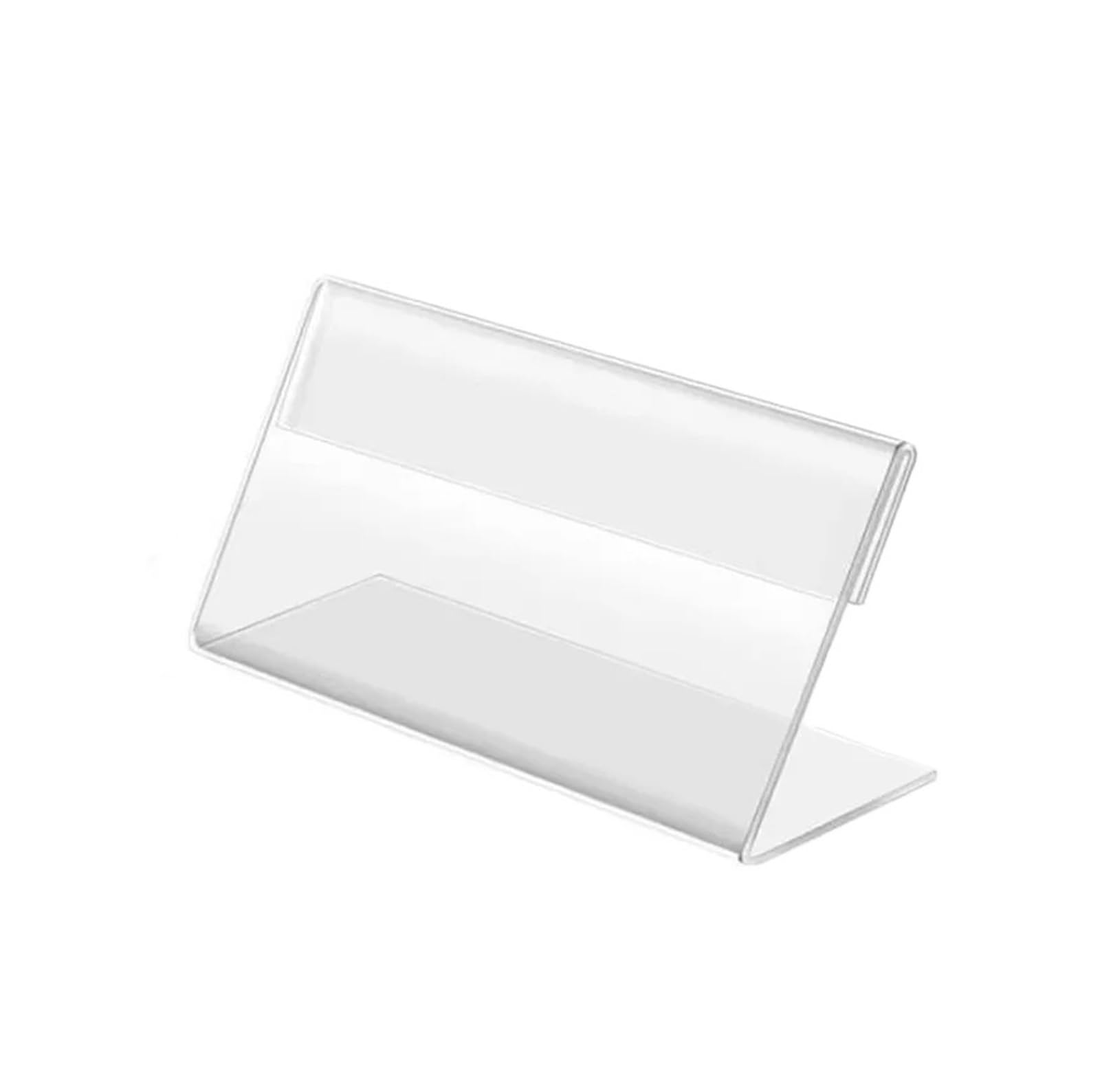 Hzomif 50pcs Clear Acrylic Price Tag Clip Sign Card Holder Stands L Shape Mini Label Display Rack