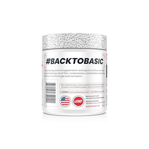 Image of BASIC SUPPLEMENTS Pre-Workout with 200mg Caffeine and 3000mg Citrulline for Energy, Focus, and Strength Support, No Beta-Alanine Tingles, Vegan, Gluten-Free, Sugar-Free