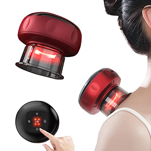 12 Gears Electric Smart Cupping Set with Red Light Therapy | Vacu...