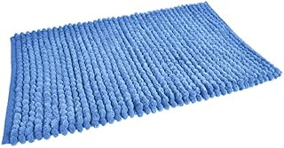 Allure Luxury Chunky Bobble Bath Mat, Handwoven Super soft Microfibre, Washable 50 x 80cm (Cornish Blue)