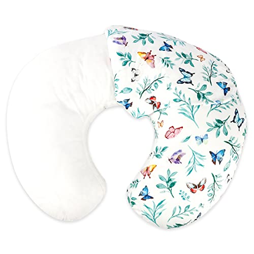 Image of Hooyax Nursing Pillow Cover, Breastfeeding Pillow Slipcover for Baby Girls & Boys, Soft and Comfortable Feeding Cushion Cover for Newborn, Washable & Breathable, Colorful Butterfly