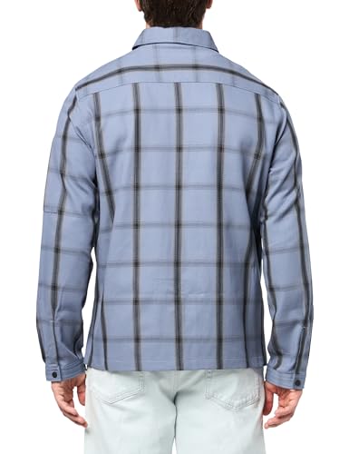 Image of Hugo Men's Cotton Mix Canvas Zip Up Overshirt