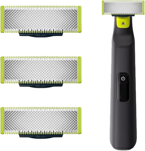 Set of 3 Replacement Blades for OneBlade Upgraded Stainless Steel Blades Compatible with OneBlade Electric Trimmer & Shaver