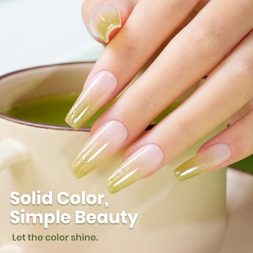 Image of Beetles Lime Green Glitter Gel Nail Polish, 15ML Sparkly Yellow Green Gel Polish, Shimmer UV LED Soak Off Color Gel for Summer Party Nail Art DIY Manicure