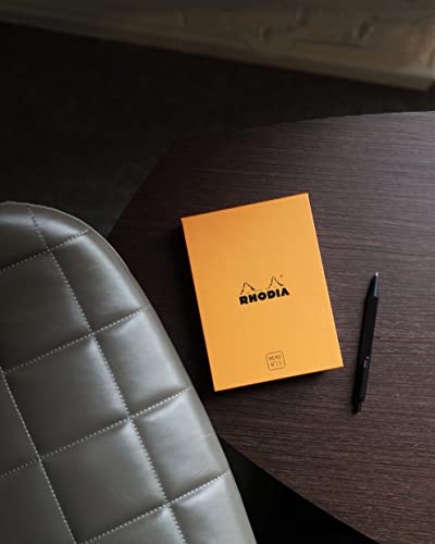 RHODIA 194052C, Memo Pad Box N°13 Orange, A6 11.5 x 16 cm, 5/5 (Small Squares), 240 Sheets 80g/m, Practical and Compact - Image 2