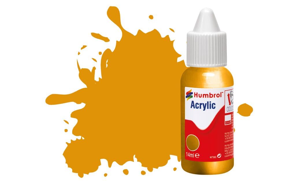 Humbrol Acrylic Paint No 54 Brass Metallic 14ml Fast Dry Model Making DB0054