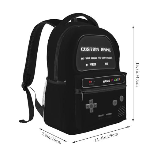 Custom Name Boys Backpack, Personalized Name Gamer Backpack For Kids Children Teens, Video Game Bookbag, Large Travel Laptop Backpacks2