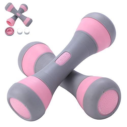 CHPPEY Adjustable Weights Dumbbells Set for Women, Hand Exercise Dumbbells, Exercise Weights for Weightlifting Home Gym, Non-Slip Neoprene Hand, Weight Options 2.2-4.4 lbs. (Pink)
