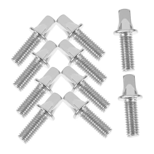 MUELODSIC 10個シルバープレートアイアン製ドラムネジ ドラムアクセサリー 対応 軽量 コンパクト設計 簡単取付けのスネアドラム用ネジ