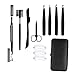 Produktbild Augenbrauen Pinzetten Set,12-teilig pinzette augenbrauen zupfen profi,Augenbrauen-Pflegeset, Augenbrauen-Kit mit Augenbrauen-Pinsel, Augenbrauen-Schere Lederetui für Anfänger