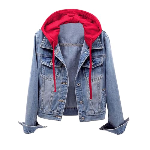 Jackets for Women Winter Fall Long Sleeve Denim Cowgirl Hooded Basic Jackets Hoods Outerwear Women 2025 Trendy