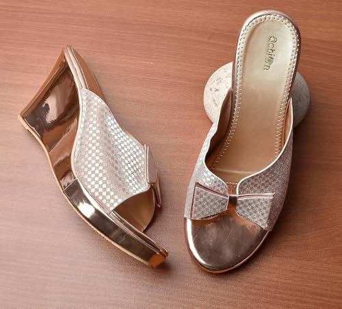 Image of Action Women's Platform Stiletto Sandals| Heel|Suede with Ankle Strap| Open Toe Bronze