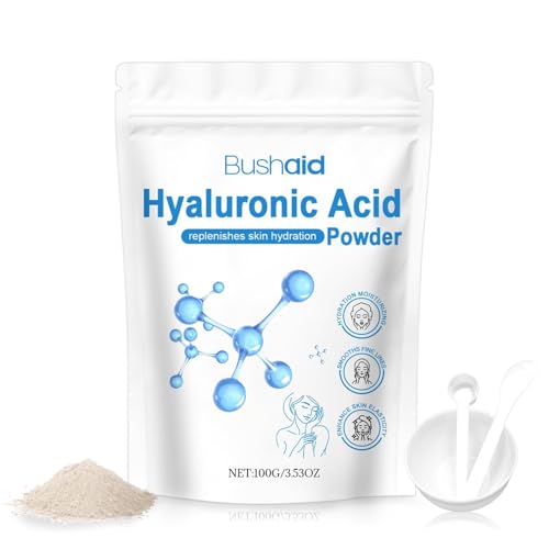 Acido Ialuronico in Polvere 100g - Idratante Profondo & Antirughe - Basso Peso Molecolare per Viso e Corpo - Cosmetici Fai da Te per Maschere, Creme e Sieri - Con 3 Utensili per Maschera