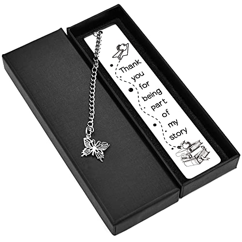 Quimoy Teacher Appreciation Gifts, Appreciation Bookmark Gift for Teachers Day, Thanksgiving Day, Christmas-Thank You for Being Part of My Story Metal Bookmark for Teachers Gifts